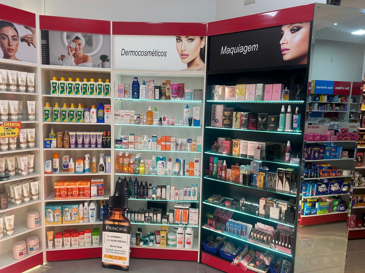 Setor de dermocosméticos e maquiagem